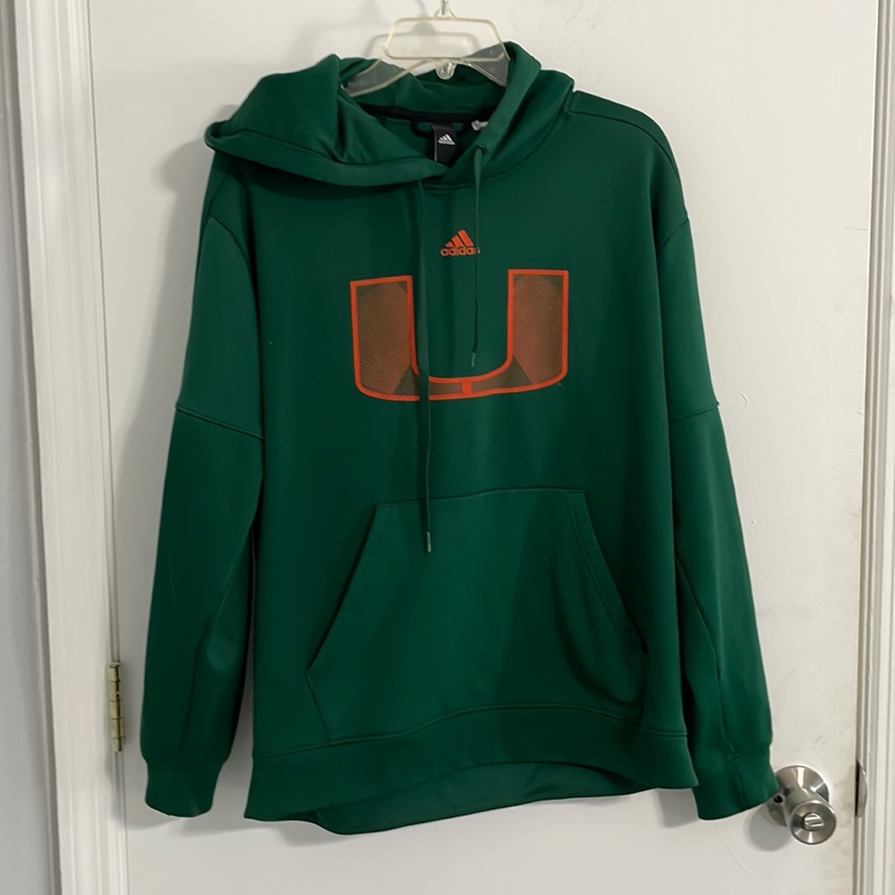 Adidas Green hoodies U Miami hurricane men’s M